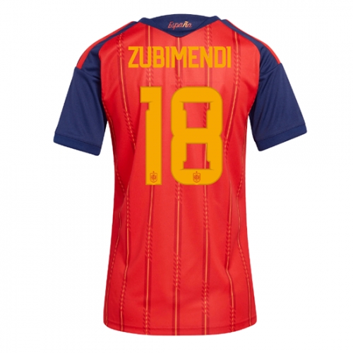 Billige Fotballdrakt Spania Martin Zubimendi #18 Replika Hjemmedrakt Dame VM 2026 Kortermet Billige Fotballdrakt Spania Martin Zubimendi #18 Replika Hjemmedrakt Dame VM 2026 Kortermet